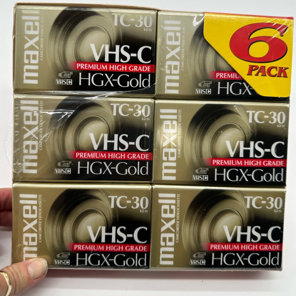 New NIP Vintage 6 Maxwell TC-30 VHS-C HGX-Gold Premiun High Grade Cassettes KFT